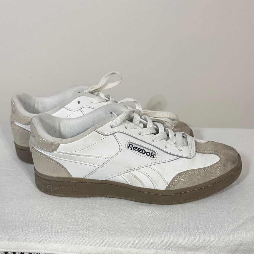 Reebok Women’s White and Tan Sneakers